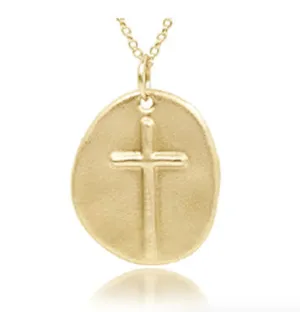 16" Necklace Gold, Inspire Gold Charm