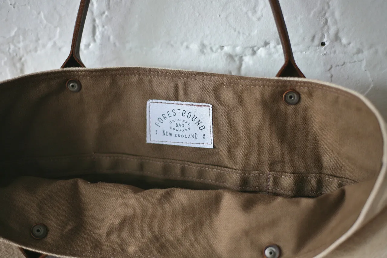 1940's era Grain Sack and Leather Carryall