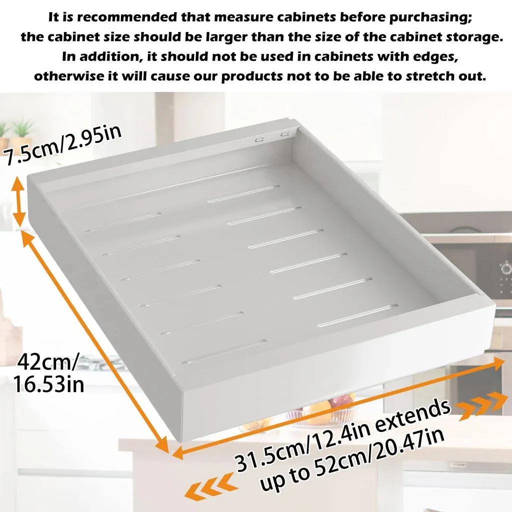 2 Pcs 31.5CM to 52CM pull out kitchen storage, cupboard pull out storage organiser