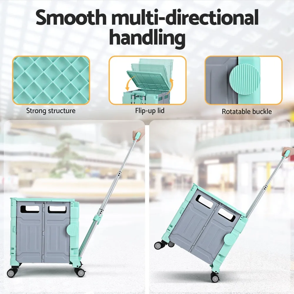 75L Foldable Shopping Trolley with 360° Wheels - Emajin