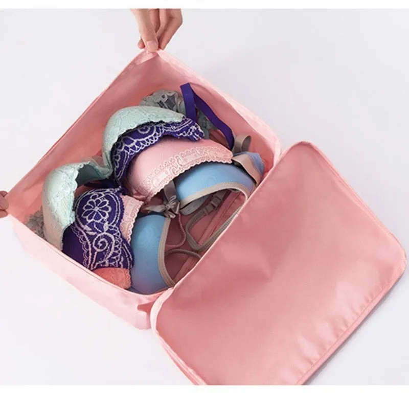 7pcs/set Luggage Organizer Bag Large Waterproof Travel Accessories Polyester Packing Cubes Organiser For Clothing Storage Bags