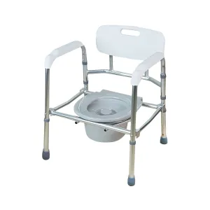 Aluminium Foldable Height Adjustable Stationary Commode