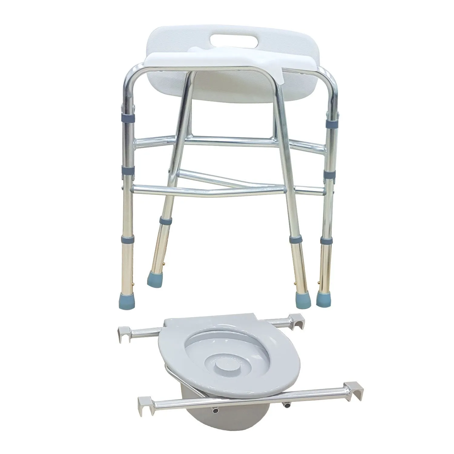 Aluminium Foldable Height Adjustable Stationary Commode