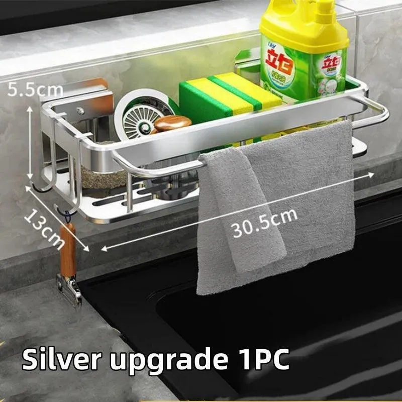 Aluminum Sink Organizer: Stylish Space-Saving Solution