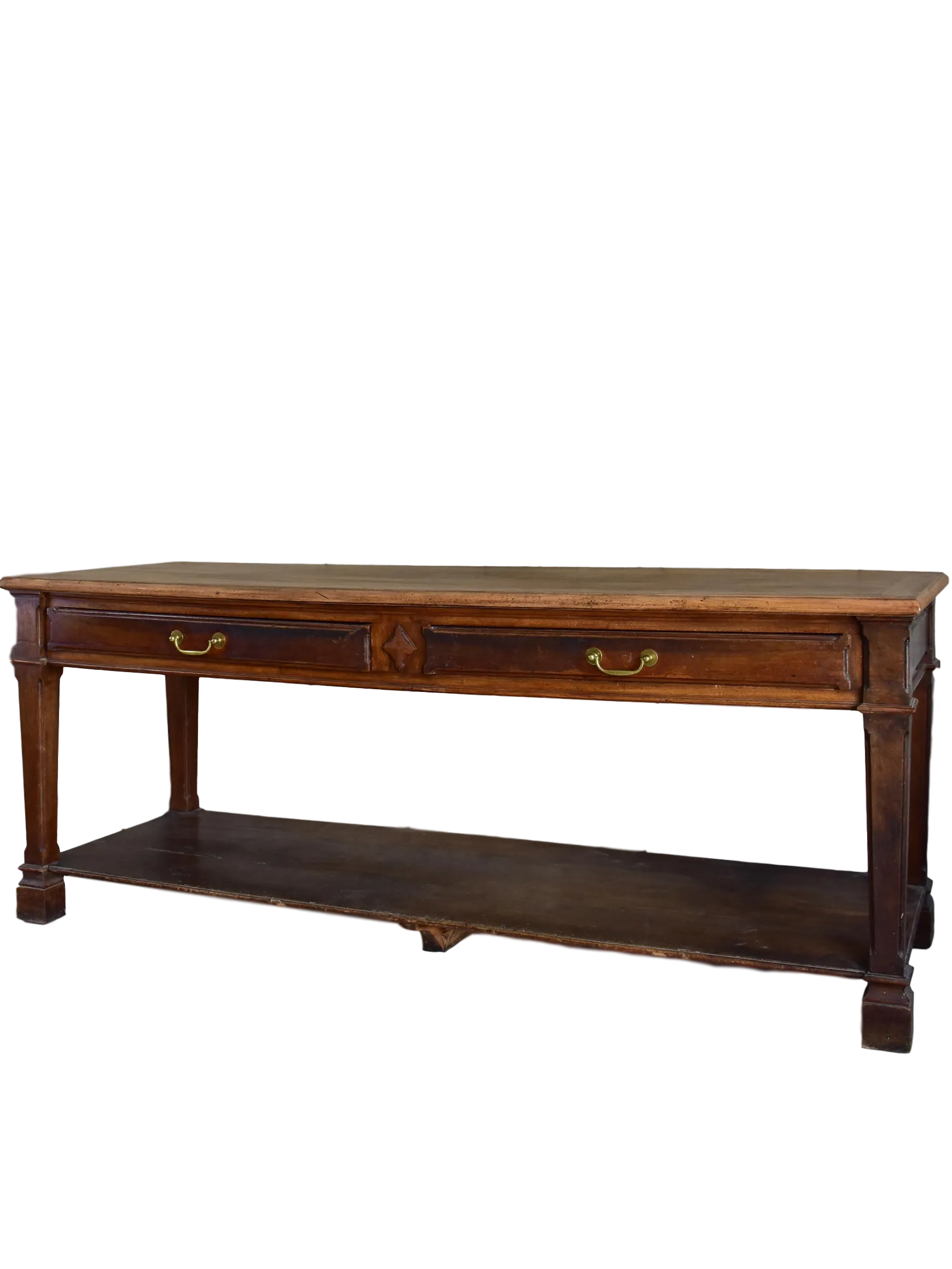 Antique French drapery table with beautiful carved details