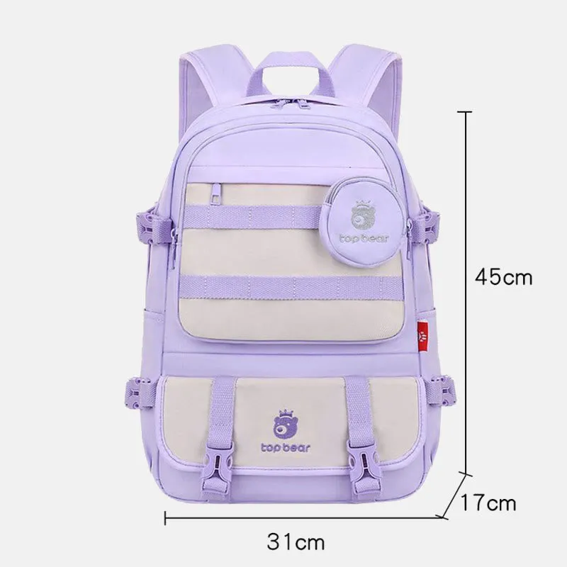 Backpack For Students Simple Large Capacity  Portable Primary School Bag