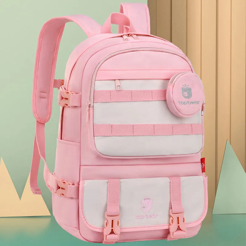 Backpack For Students Simple Large Capacity  Portable Primary School Bag
