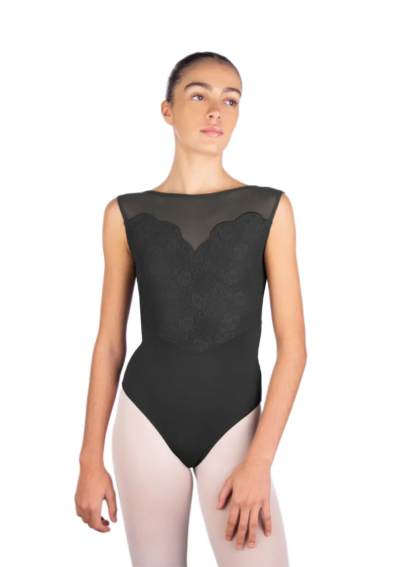 Ballet Rosa "Caprice" Lace-Front V-Back Leotard