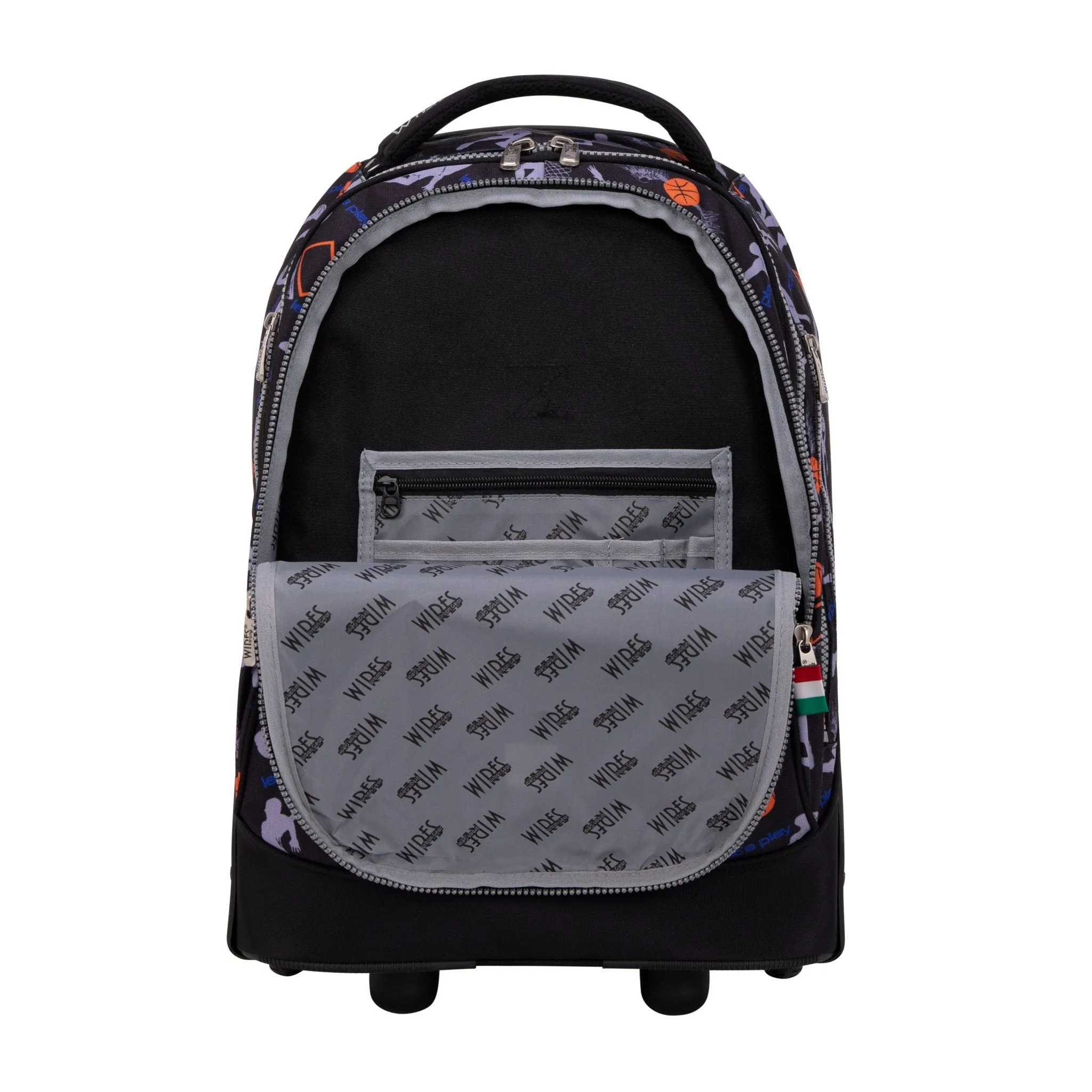 Basketball Big Wheel School Bag Trolley Set of 3 (Lunch Bag & Pencil Case)