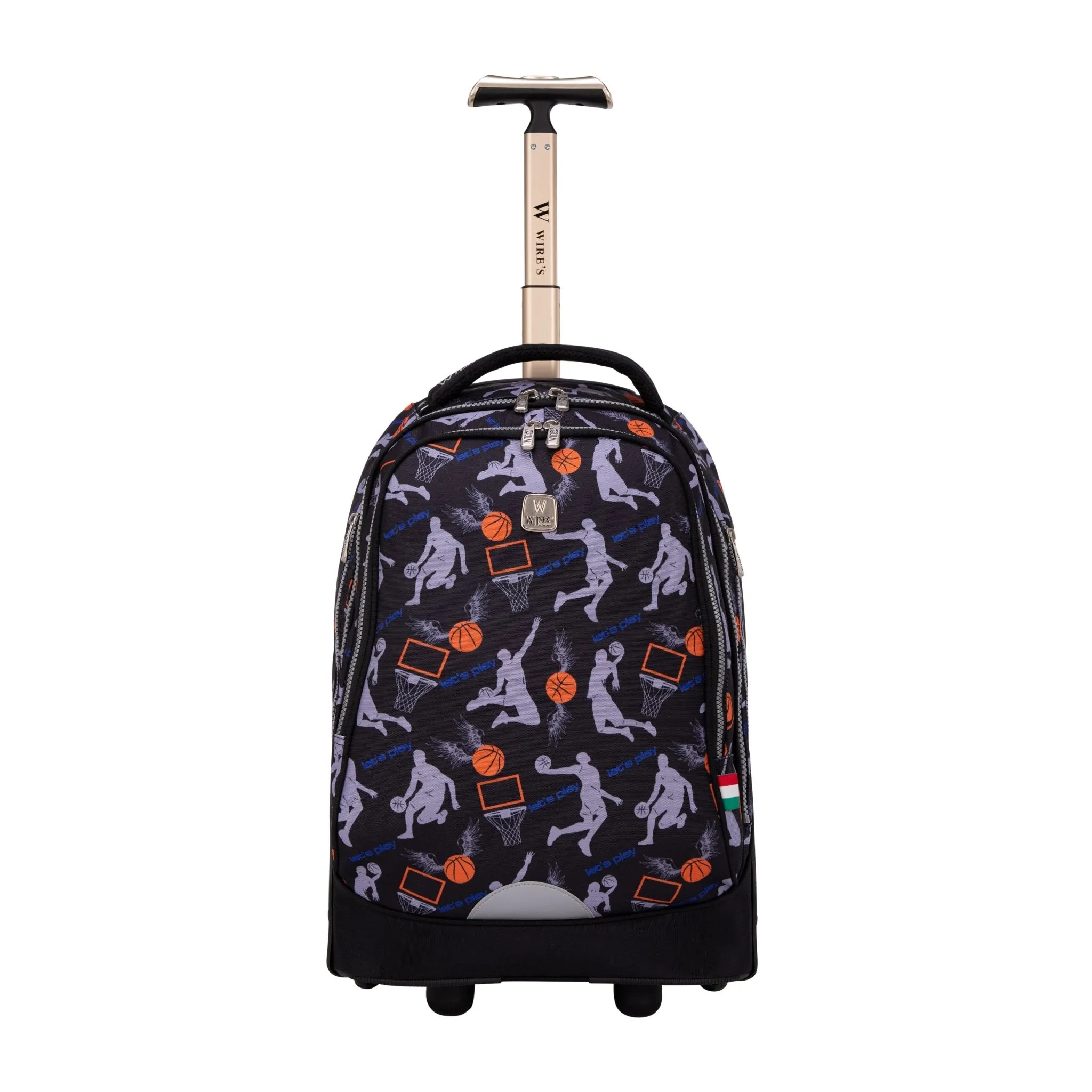 Basketball Big Wheel School Bag Trolley Set of 3 (Lunch Bag & Pencil Case)