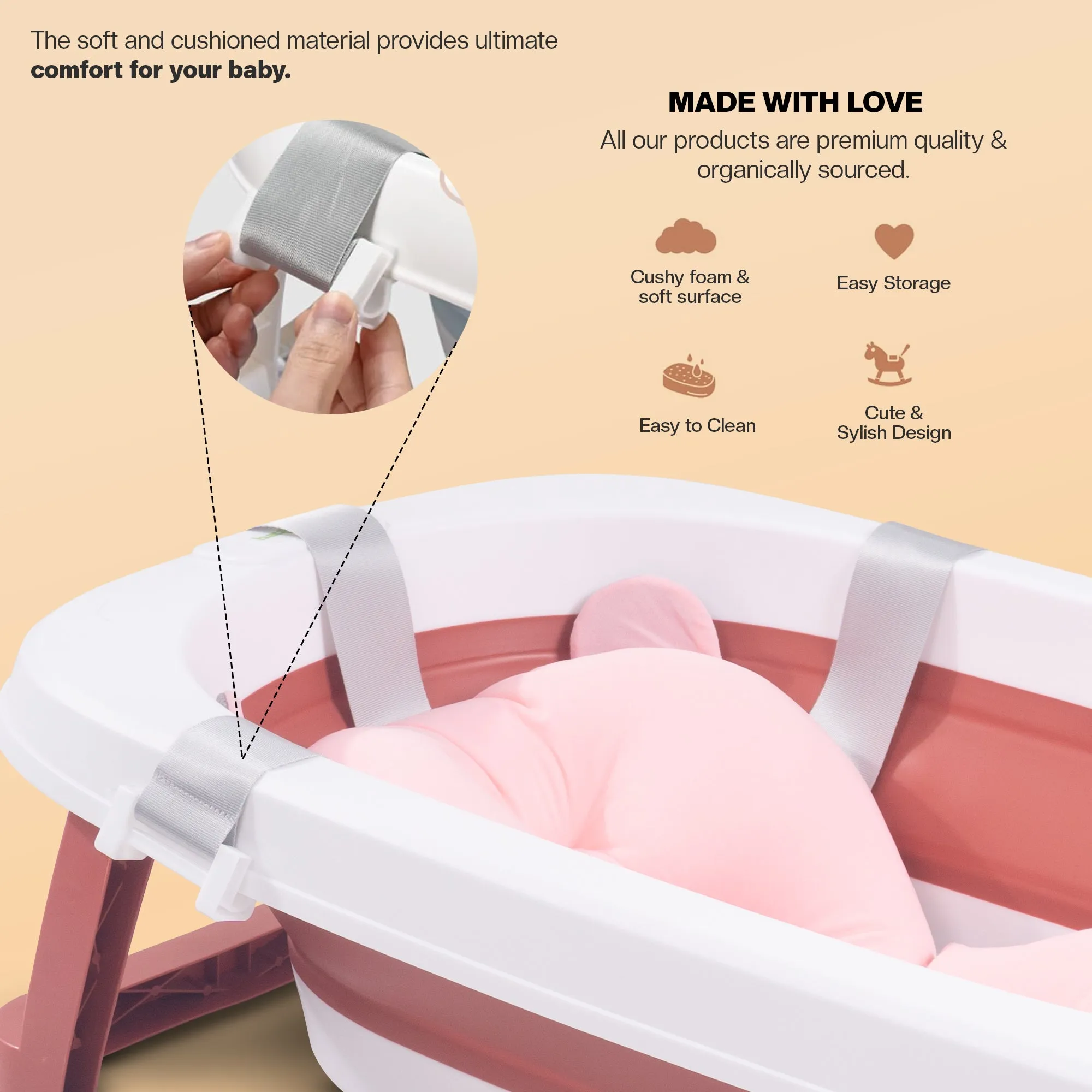Baybee Avery Foldable Baby Bath Tub for Kids Baby