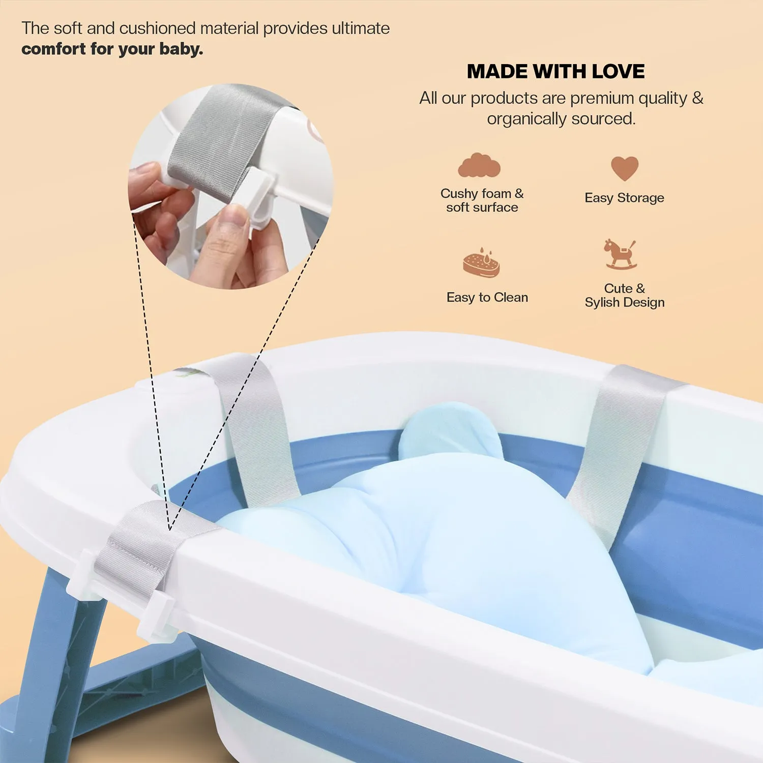 Baybee Avery Foldable Baby Bath Tub for Kids Baby