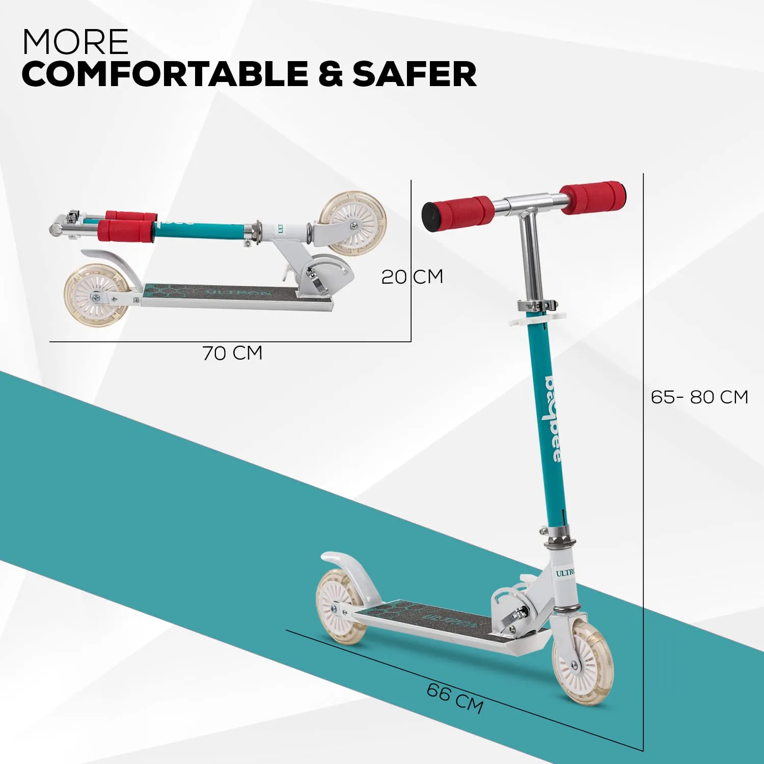 Baybee Ultron 2 Wheel Kids Skate Scooter with Foldable & 4 Height Adjustable Handle