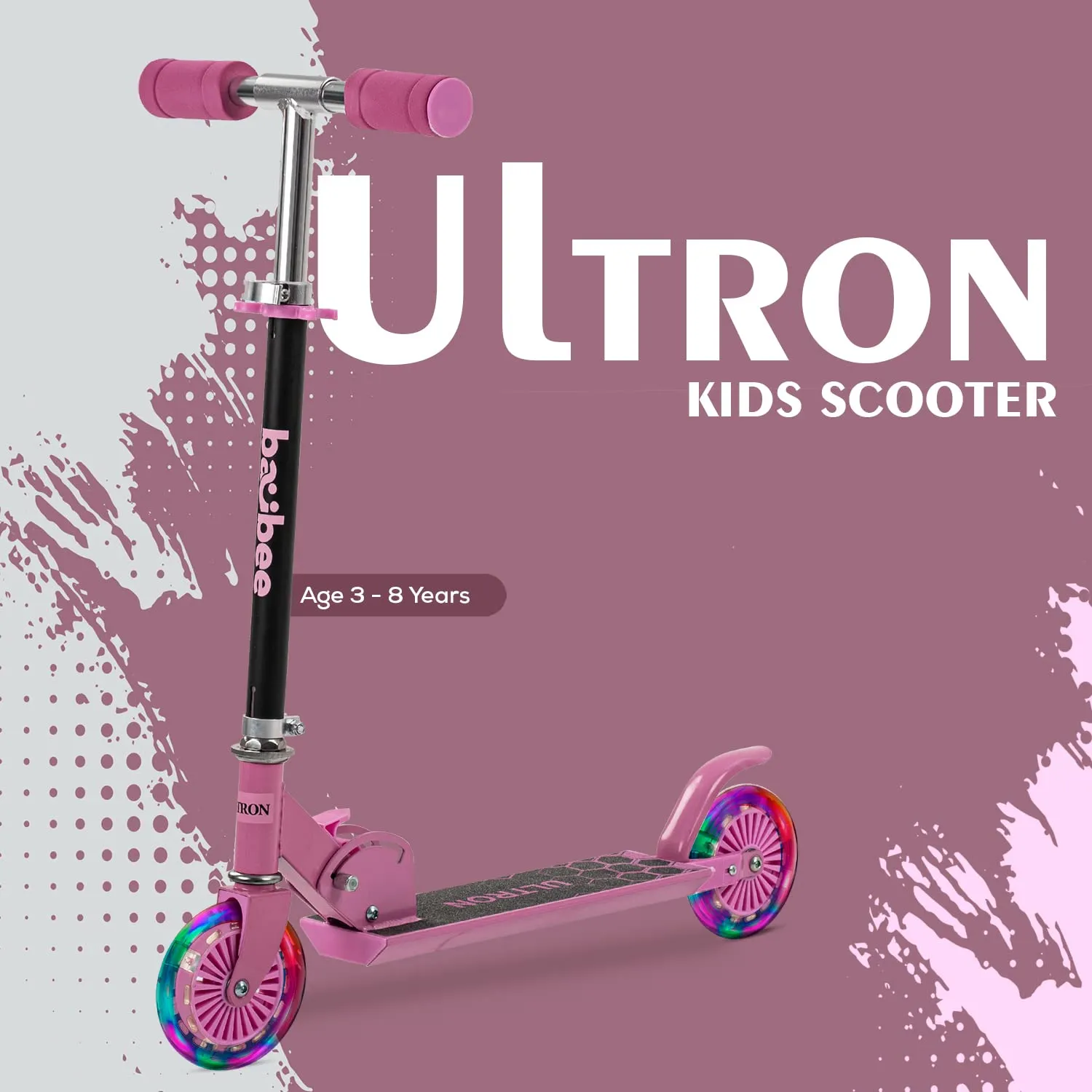 Baybee Ultron 2 Wheel Kids Skate Scooter with Foldable & 4 Height Adjustable Handle