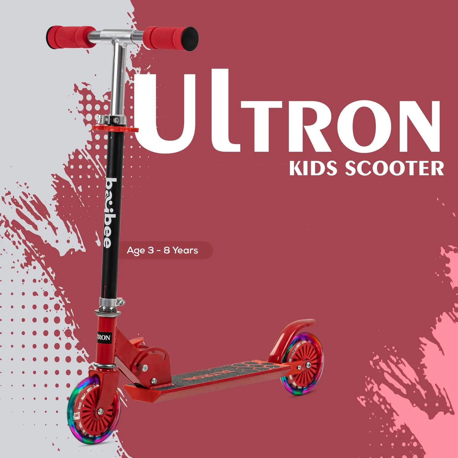 Baybee Ultron 2 Wheel Kids Skate Scooter with Foldable & 4 Height Adjustable Handle