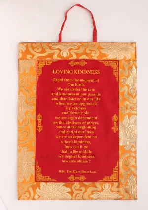 Beautiful H.H Dalai Lama's Sayings Brocade Wall Hanging