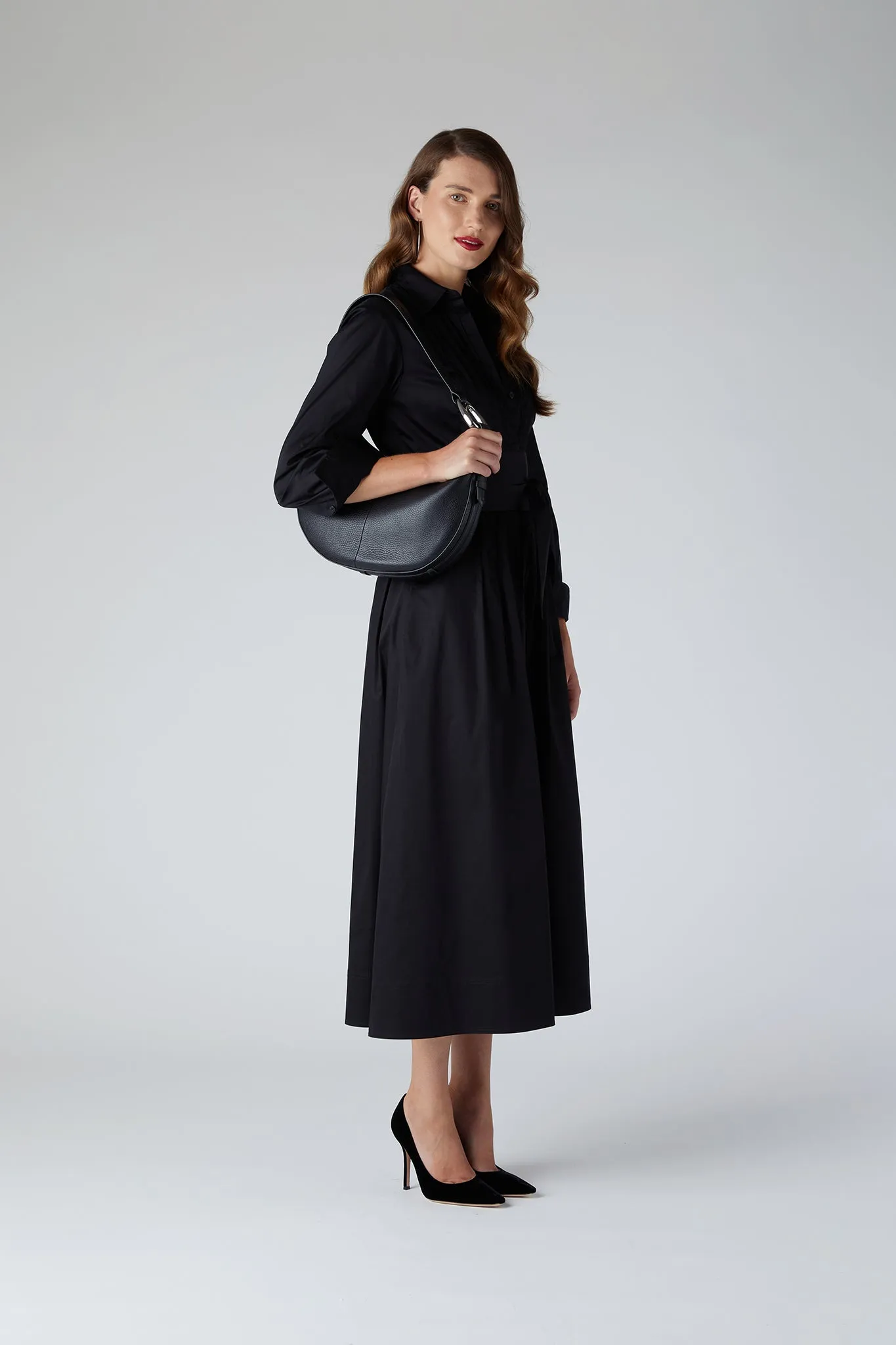 Bee Leather Scoop Shoulder Bag