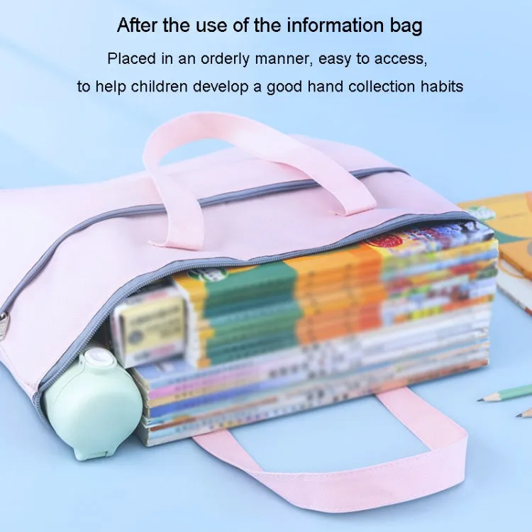 BeiDuoMei Student A3 Art Drawing Handbag Test Paper File Storage Bag, Style: Simple Model Blue