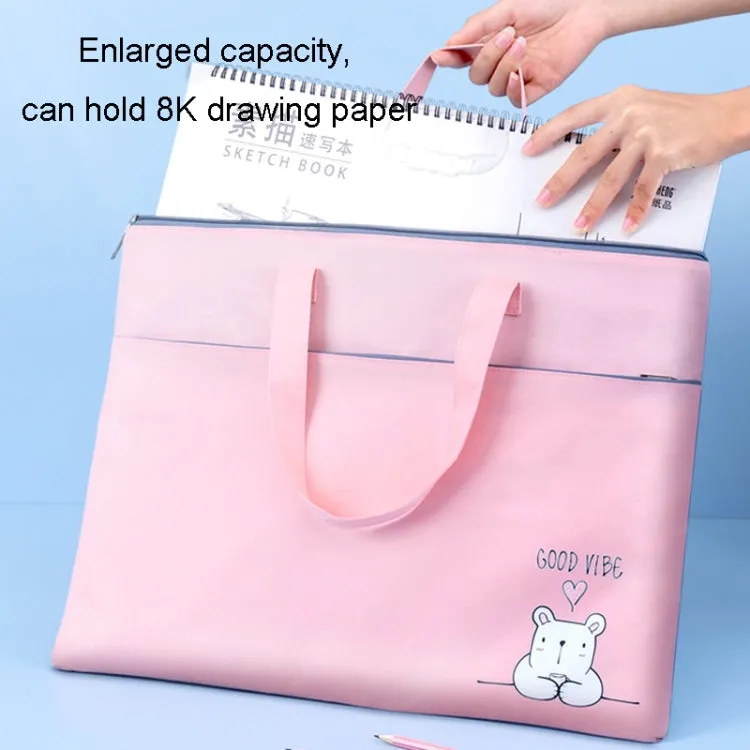 BeiDuoMei Student A3 Art Drawing Handbag Test Paper File Storage Bag, Style: Simple Model Blue
