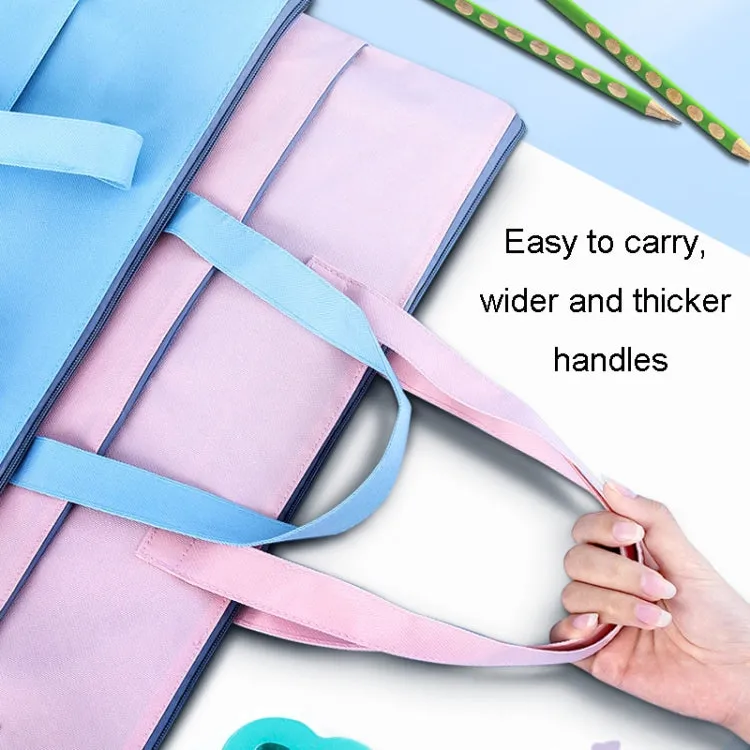 BeiDuoMei Student A3 Art Drawing Handbag Test Paper File Storage Bag, Style: Simple Model Blue