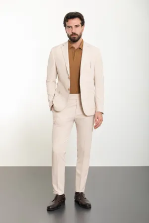 Beige Slim Fit 2 Piece Suit for Men | GentWith