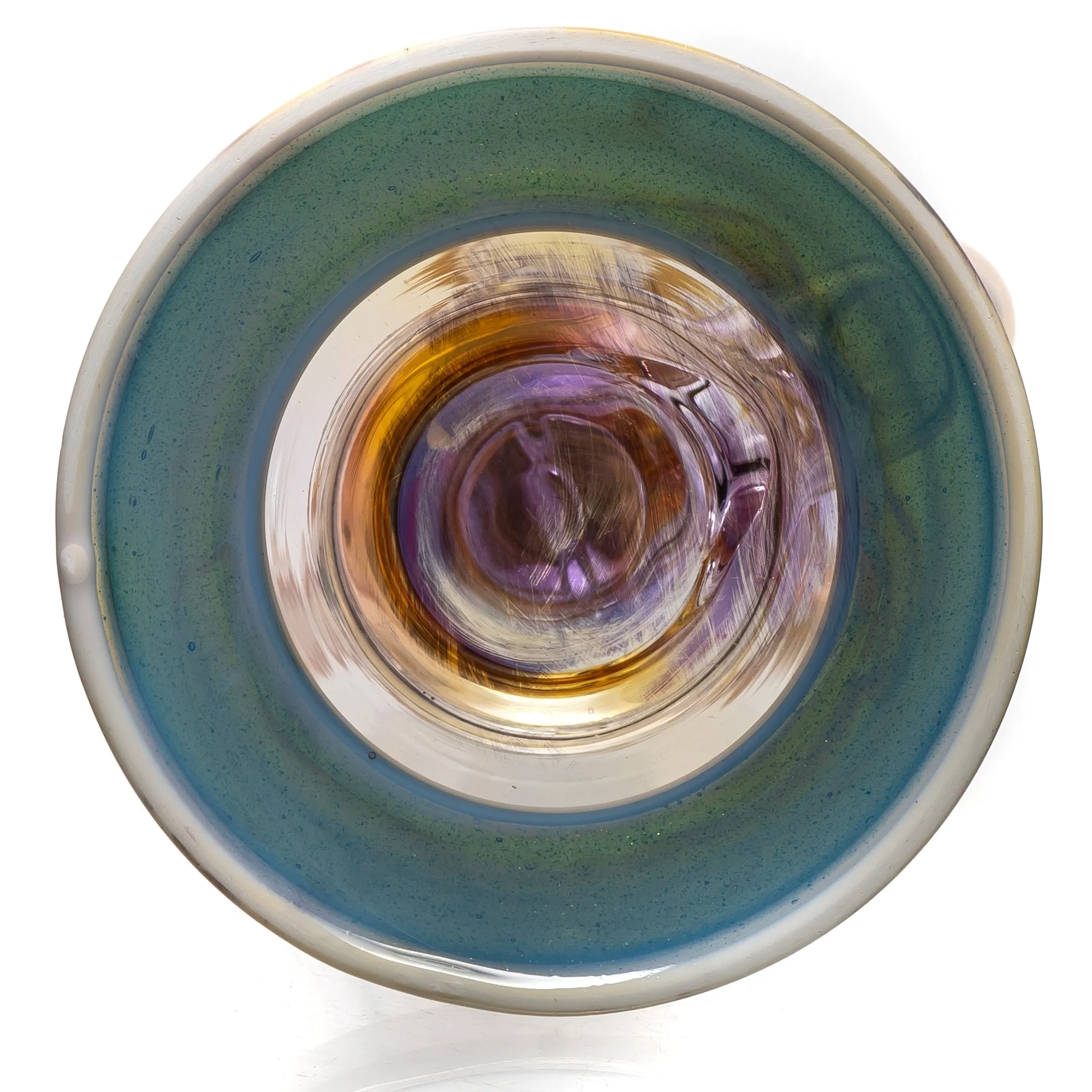 Ben Wilson - Triple Donut Bubbler - Fume w/ Striking Blue & White