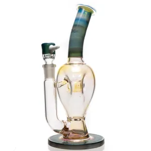 Ben Wilson - Triple Donut Bubbler - Fume w/ Striking Blue & White