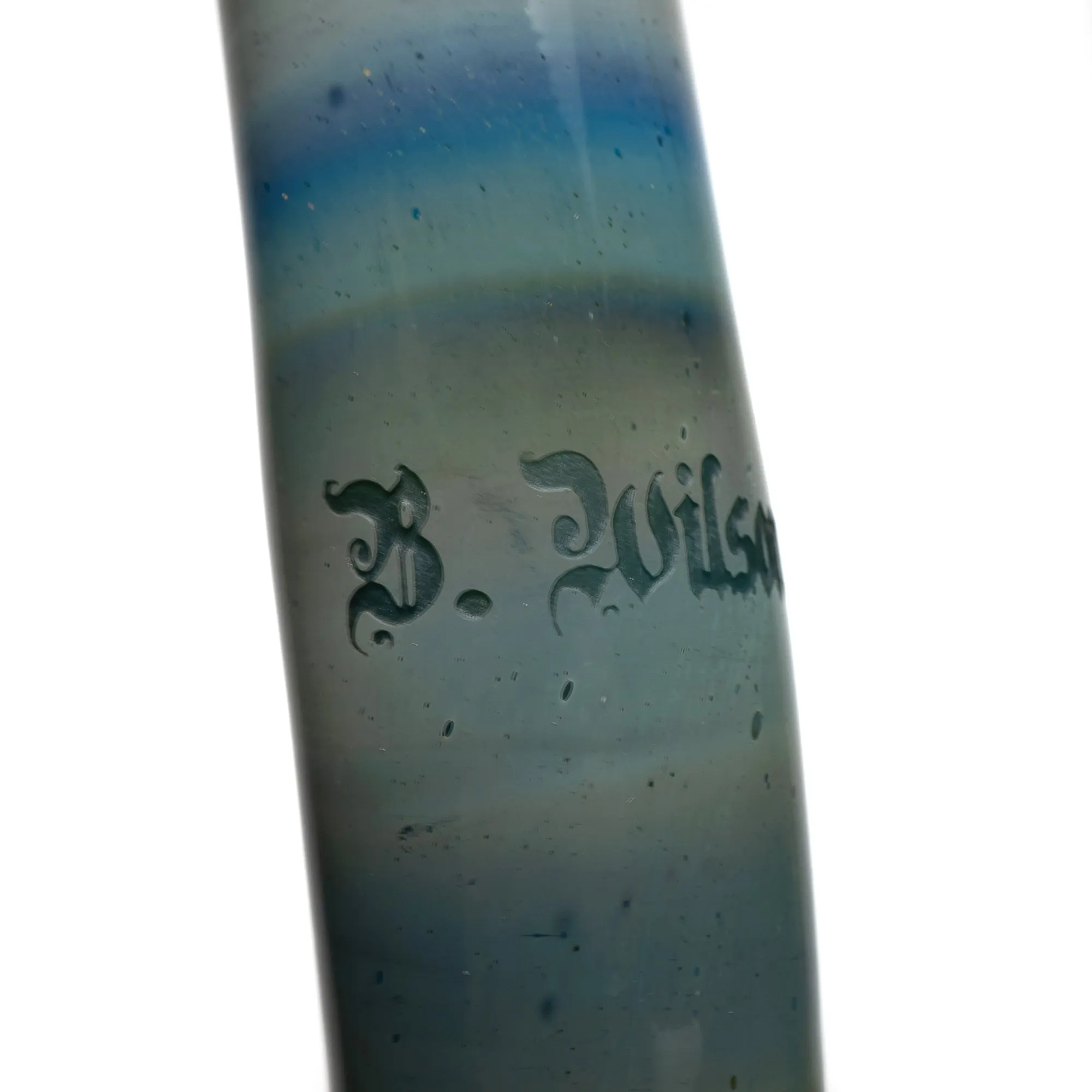 Ben Wilson - Triple Donut Bubbler - Fume w/ Striking Blue & White