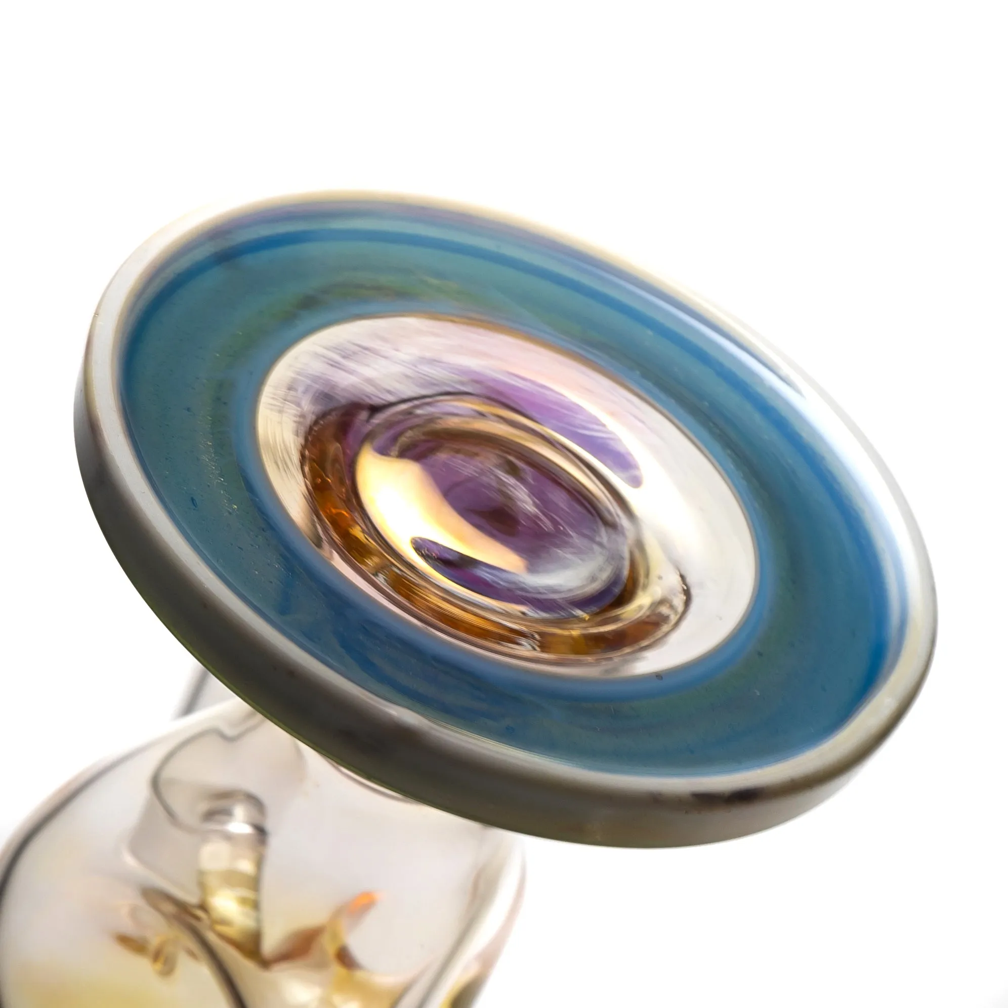 Ben Wilson - Triple Donut Bubbler - Fume w/ Striking Blue & White