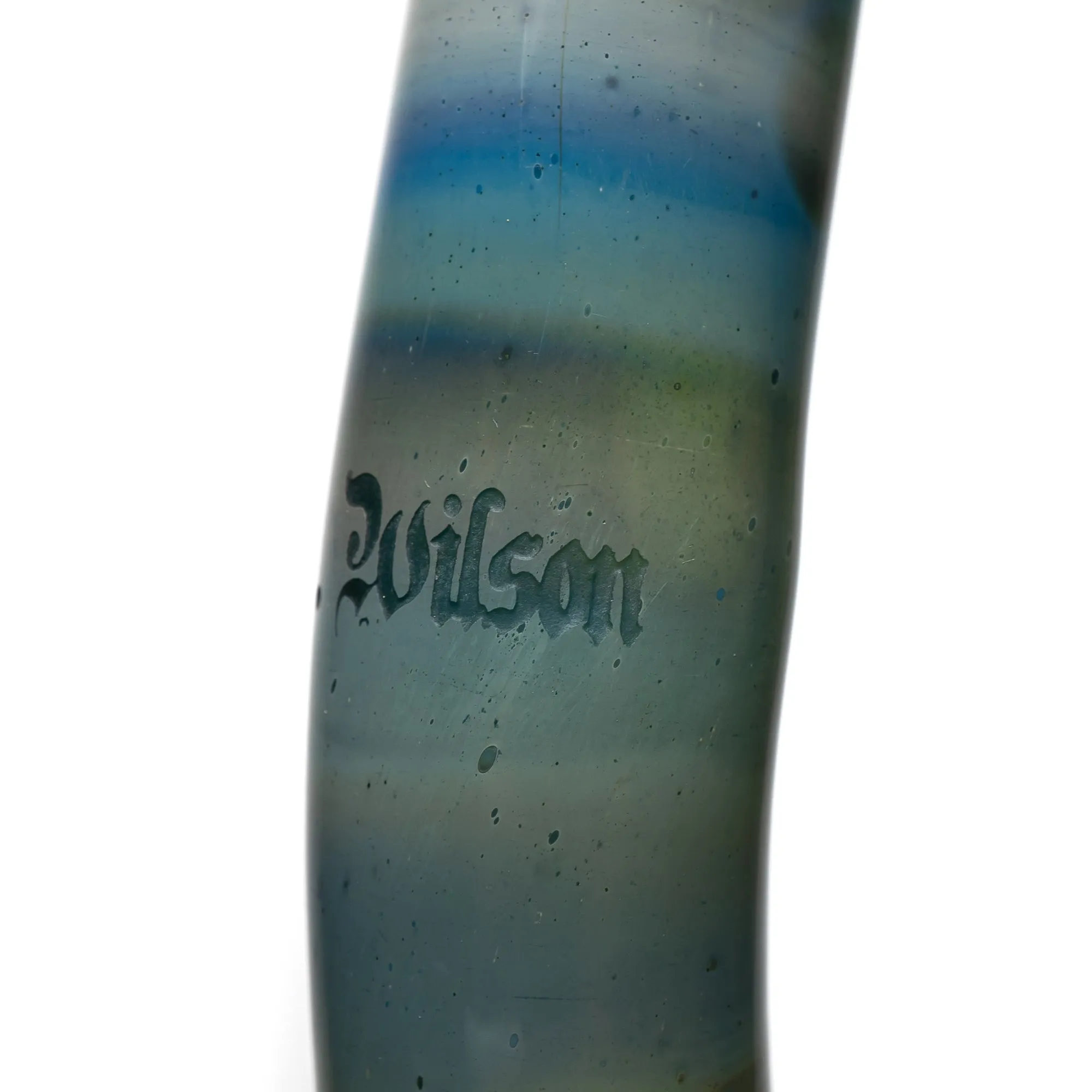 Ben Wilson - Triple Donut Bubbler - Fume w/ Striking Blue & White