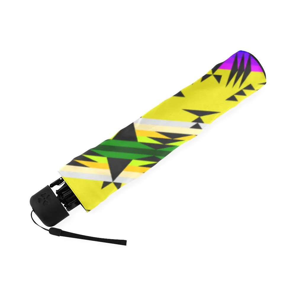 Between the Mountains Greasy Yellow Foldable Umbrella