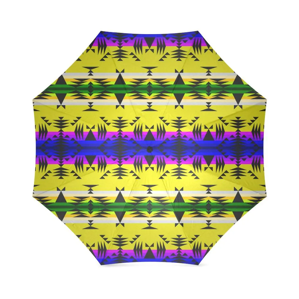 Between the Mountains Greasy Yellow Foldable Umbrella