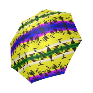 Between the Mountains Greasy Yellow Foldable Umbrella