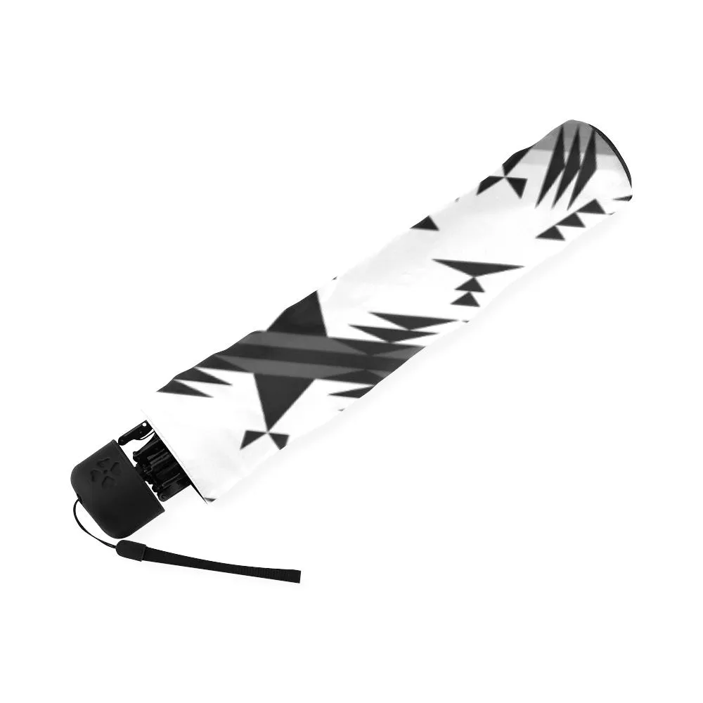 Between the Mountains White and Black Foldable Umbrella