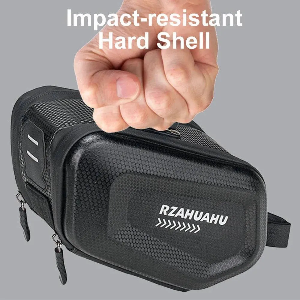 Bicycle Saddle Bag with Taillight Waterproof Hard Shell Bike Under Seat Bag Cycling Bike Pannier Bag
