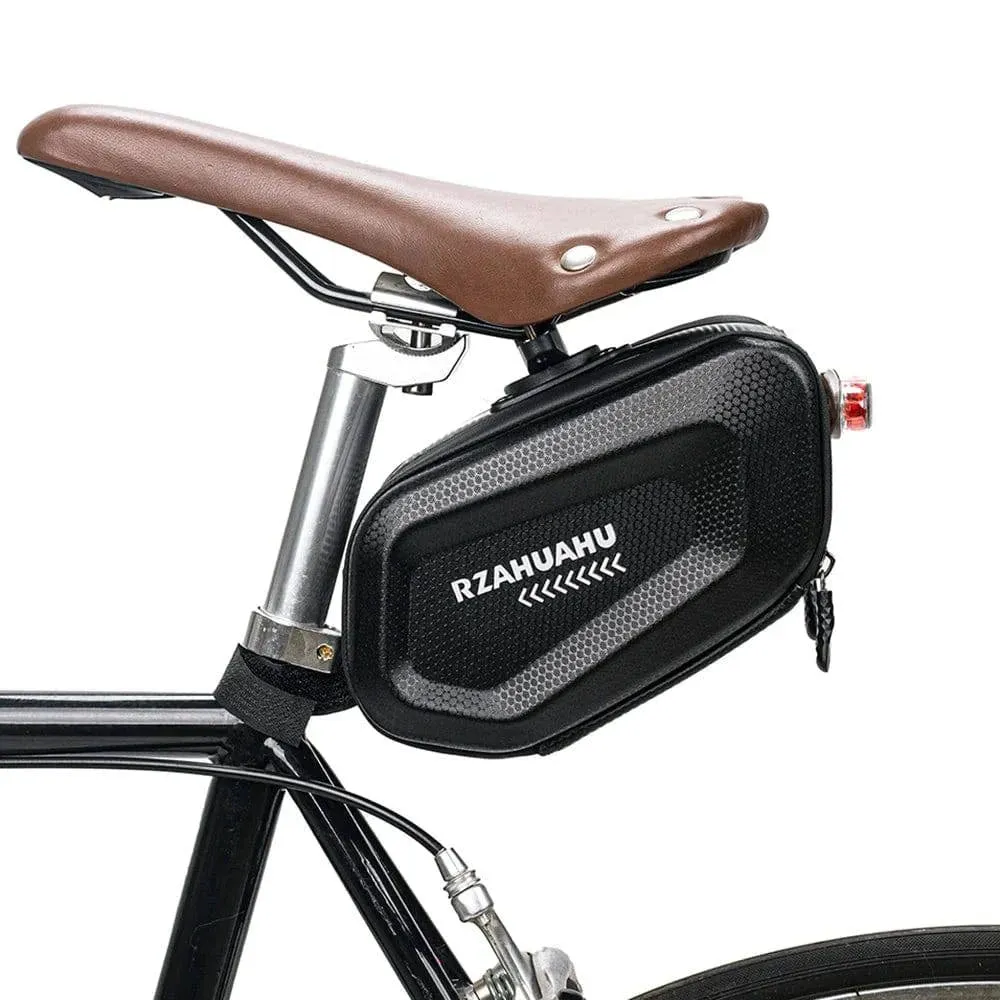 Bicycle Saddle Bag with Taillight Waterproof Hard Shell Bike Under Seat Bag Cycling Bike Pannier Bag