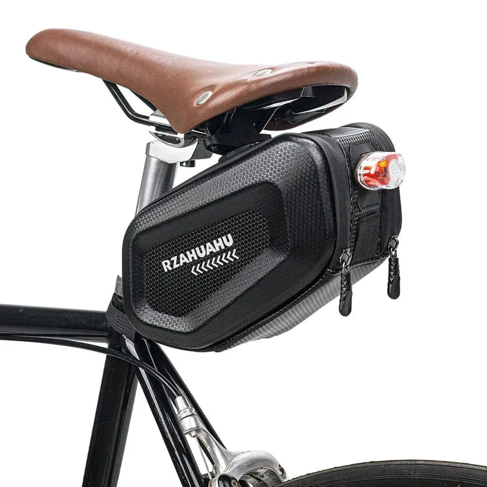 Bicycle Saddle Bag with Taillight Waterproof Hard Shell Bike Under Seat Bag Cycling Bike Pannier Bag