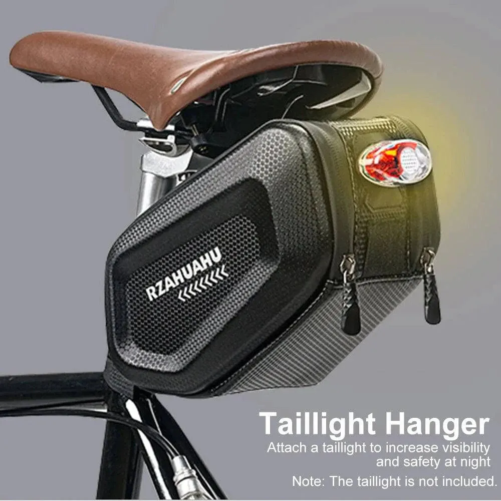 Bicycle Saddle Bag with Taillight Waterproof Hard Shell Bike Under Seat Bag Cycling Bike Pannier Bag