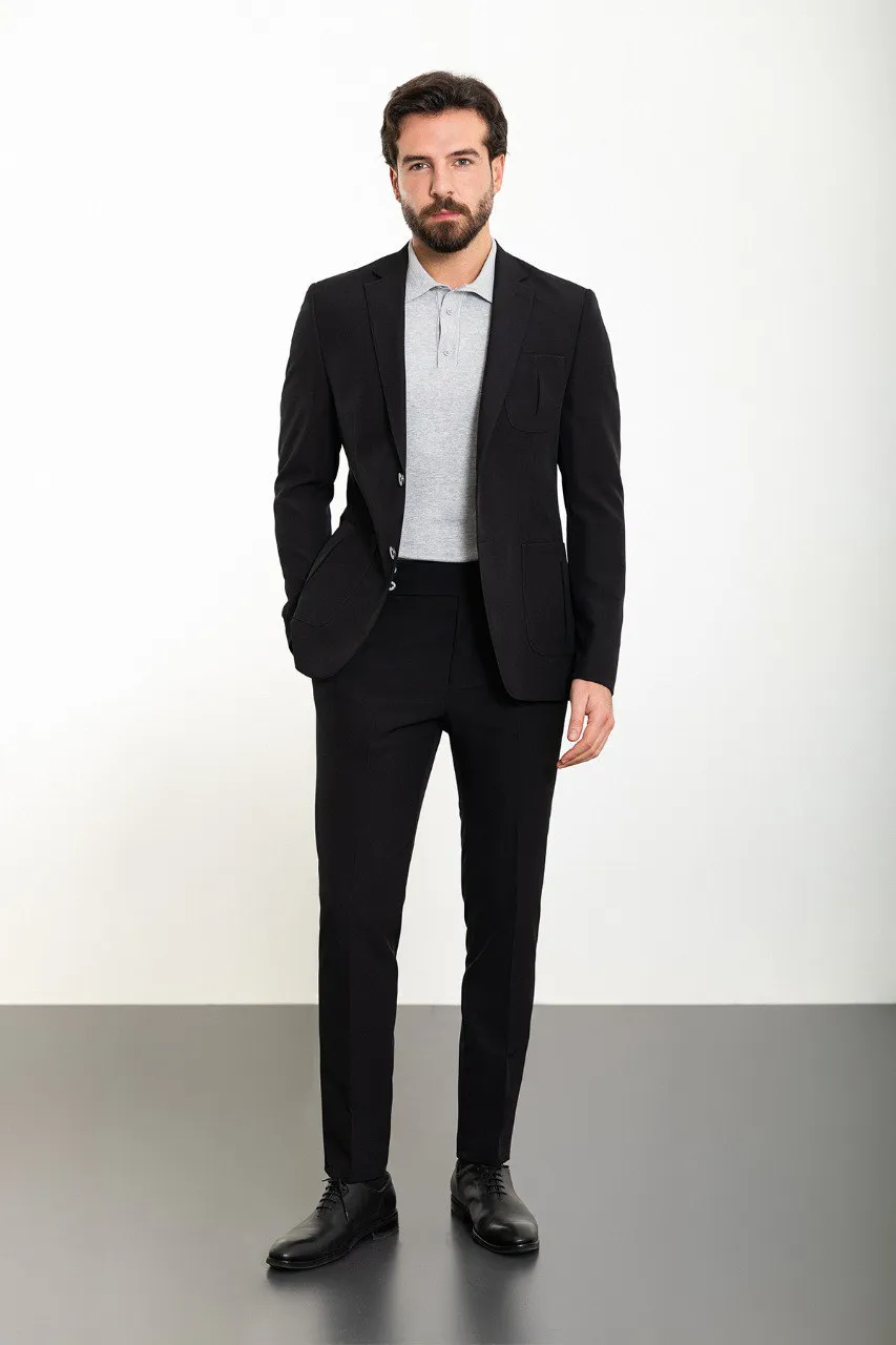 Black Slim Fit 2 Piece Suit for Men | GentWith