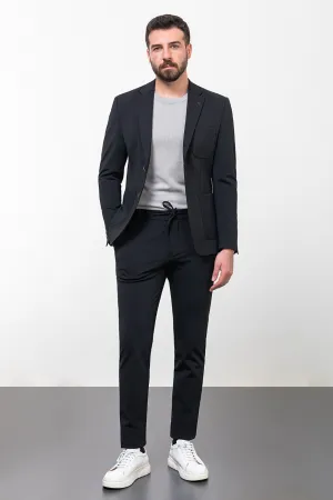 Black Slim Fit Notch Lapel 2 Piece Suit for Men | GentWith