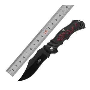 Black Small Stainless Steel Camping Outdoor Foldable Folding Pocket Survival Hunting Knife