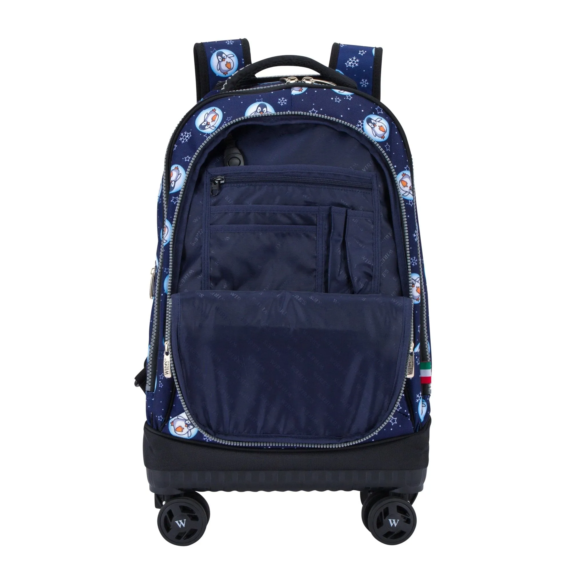 Blue Penguin 8-Wheels School Backpack Trolley Set (Lunch bag & Pencil Case)