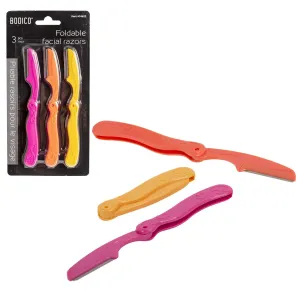 Bodico 3 Foldable Facial Razors  3.1x0.7in