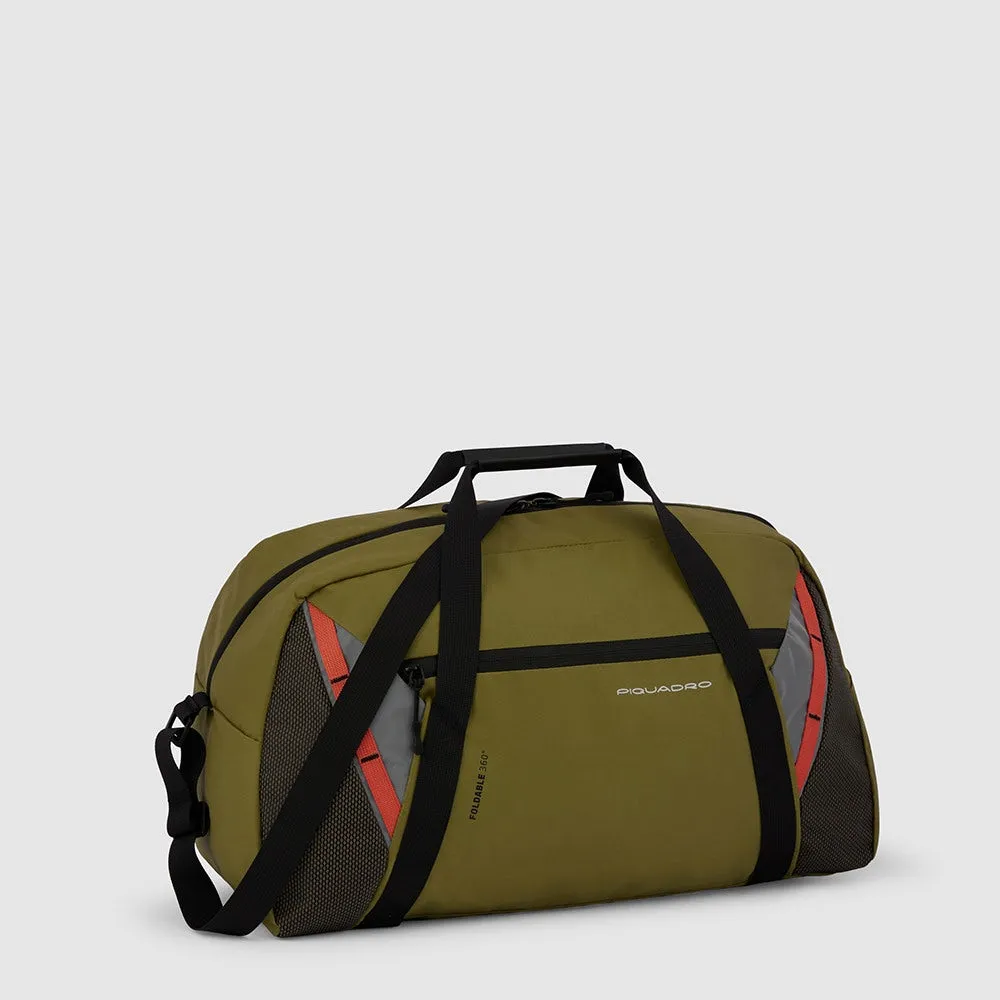 Borsone PIQUADRO Pieghevole in Nylon Riciclato Linea Foldable Colore Verde Militare - BV6008FLD