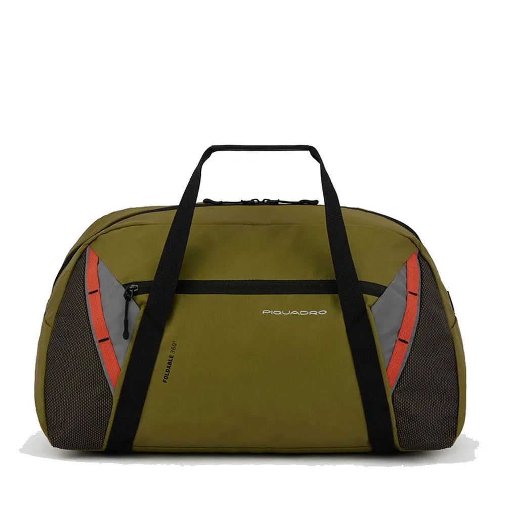 Borsone PIQUADRO Pieghevole in Nylon Riciclato Linea Foldable Colore Verde Militare - BV6008FLD
