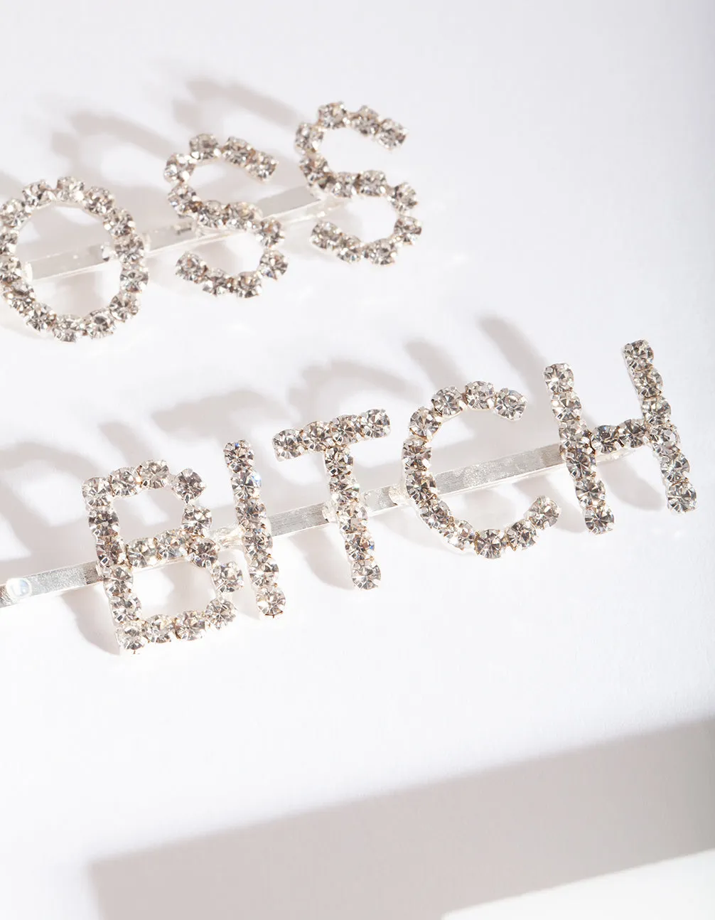 Boss Bitch Diamante Hair Clip Pack