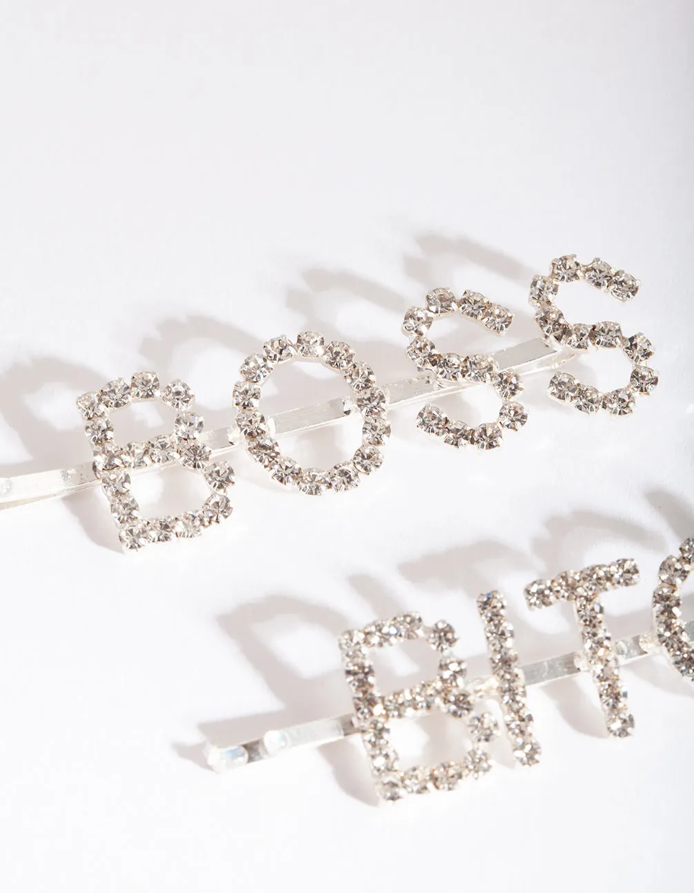 Boss Bitch Diamante Hair Clip Pack