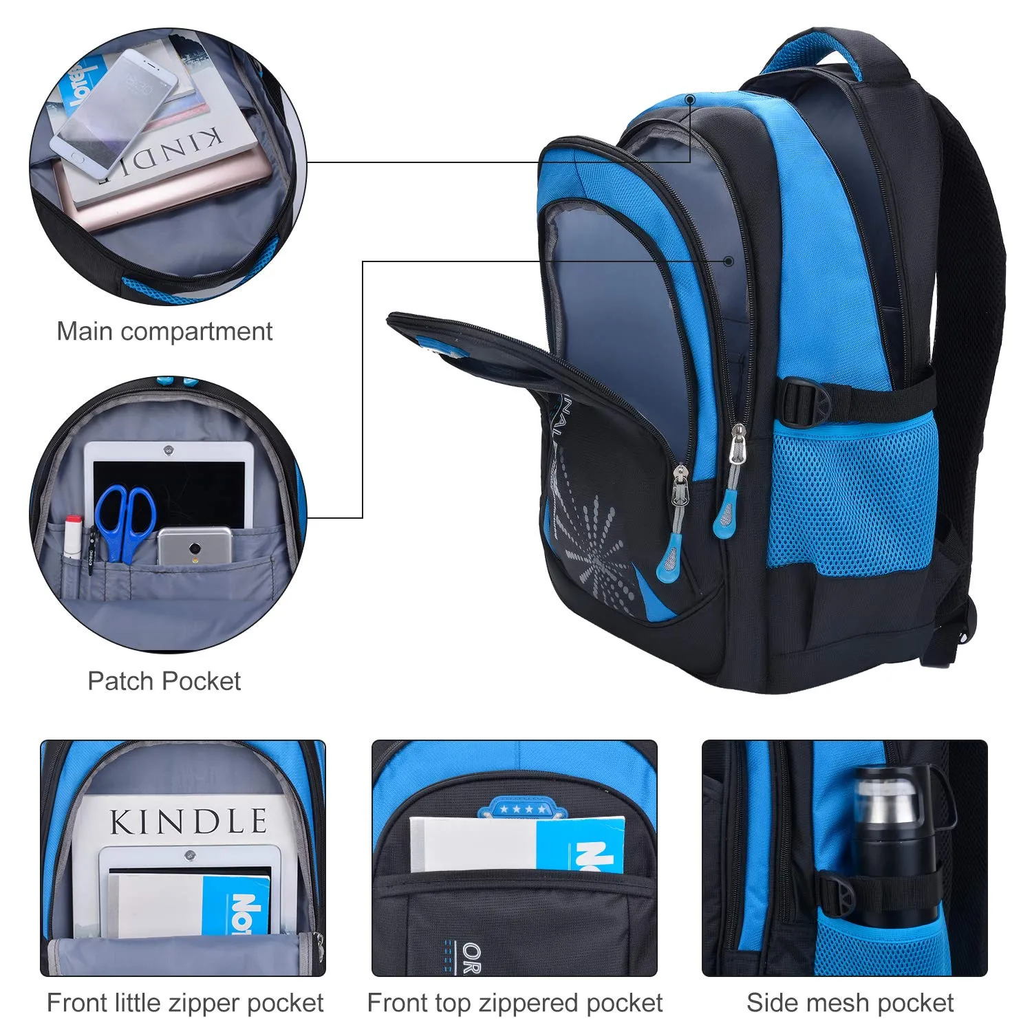 Boys Rolling Backpack, Fanspack Roller Backpack for Kids School Bag Wheeled Primary Backpack for Boys