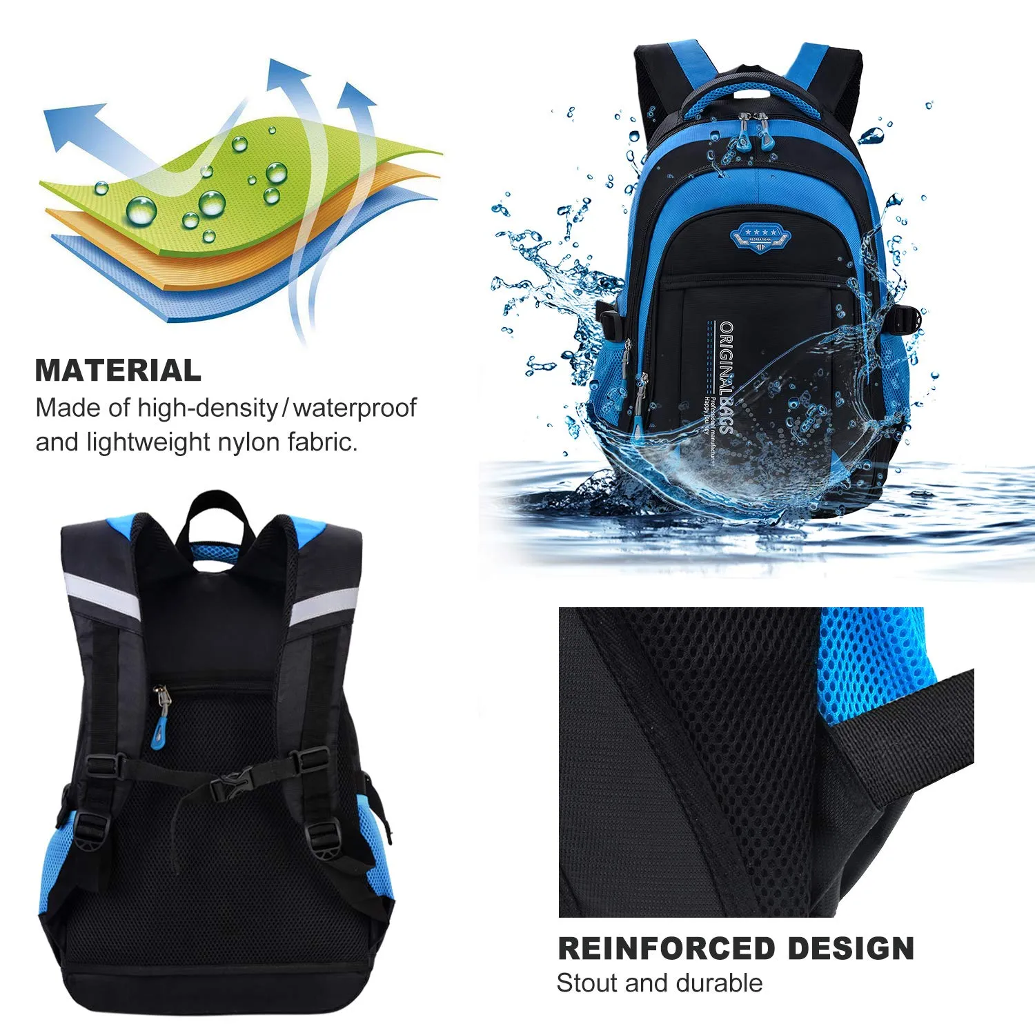 Boys Rolling Backpack, Fanspack Roller Backpack for Kids School Bag Wheeled Primary Backpack for Boys