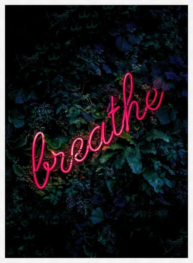 Breathe Neon Sign Print